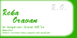 reka oravan business card